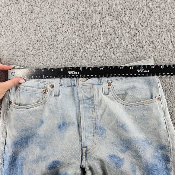 Levis Jeans Women 29x30 Blue 501 Skinny Premium High Rise Bleach Dyed Button Fly - Picture 8 of 16